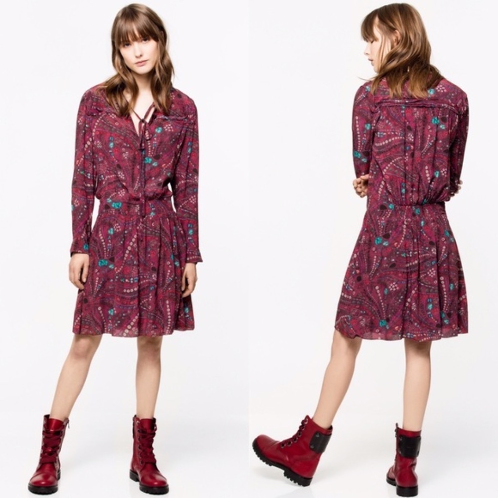 ZADIG & VOLTAIRE Psyche Remus Red Dress EUC